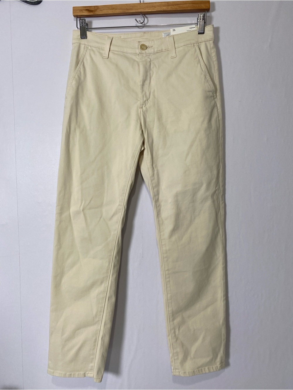 AG Caden Tailored Trouser Size 26 in White Cream Relaxed Fit Cropped Ankle NWT - Picture 2 of 12